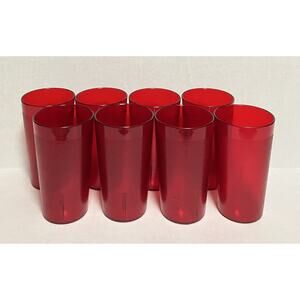 8 Vtg SiLite Restaurant Grade Plastic Tumblers Sturdy 2.75” X 5.125” Made in USA